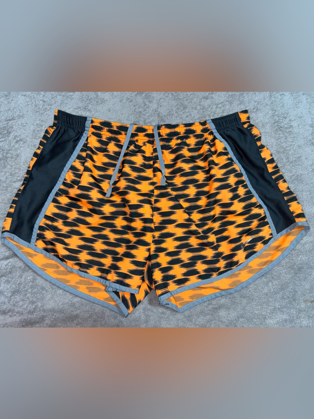 Nike Orange and Black Dri-FIT Athletic Shorts